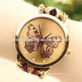 Fashion Handmade Braided Ladies Quartz Thread butterfly Watch Geneva Bracelet Watch